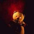 Freaky teddy bear in the dark