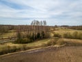 freashly cultivated fields in countryside ready for agriculture Royalty Free Stock Photo