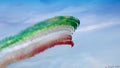 Frecce Tricolore in the sky Royalty Free Stock Photo