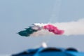 Frecce Tricolore, Three-Colored Arrows in Ladispoli, Italy Royalty Free Stock Photo