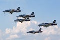 Frecce Tricolori formation display team of the Italian Air Force Aeronautica Militare Italiana flying Aermacchi MB-339PAN aircra