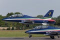 Frecce Tricolori formation display team of the Italian Air Force Aeronautica Militare Italiana flying Aermacchi MB-339PAN aircra