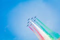 Frecce Tricolori Tricolour Arrows at Pisa Airshow, Italian National Acrobatic Royalty Free Stock Photo
