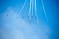 Frecce Tricolori Tricolour Arrows at Pisa Airshow, Italian National Acrobatic PAN Royalty Free Stock Photo