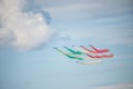 Frecce Tricolori, 313ÃÂ° Gruppo Addestramento Acrobatico, performing at Gothenburg Aero Show Royalty Free Stock Photo