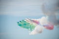 Frecce Tricolori, 313ÃÂ° Gruppo Addestramento Acrobatico, performing at Gothenburg Aero Show Royalty Free Stock Photo