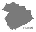 Frechen city map with boroughs grey illustration silhouette shape Royalty Free Stock Photo