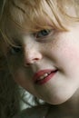 Freckled face of girl Royalty Free Stock Photo