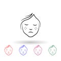 Freckles on the face multi color icon. Simple outline, thin line of antiaging icons for ui and ux, website or mobile