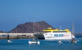 Fred-Olsen express car ferry Corralejo harbor harbour