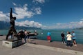 Freddie Mercury`s Statue in Montreux Lake Geneva Royalty Free Stock Photo