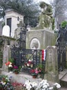 Frederick Chopin`s grave stone monument in the PÃÂ¨re Lachaise Cemetery, Paris