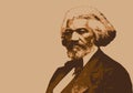 Portrait of Frederick Douglass, American orator and slavery abolitionist.