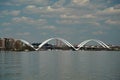 Frederick Douglass Memorial Bridge from cruise on potomac river washignton dc on riverboat water taxi