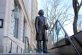 Frederick Douglass statue on the steps of New York Historical Society building, New York, NY