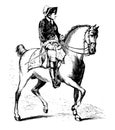 Frederick II of Prussia on Horseback, vintage illustration