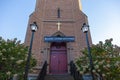 All Saints Church with Black Lives matter banner Royalty Free Stock Photo