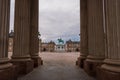 Frederickâs Church and Amalienborg Palace in Copenhagen, Denmark Royalty Free Stock Photo