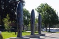 Fredrikstad / Norway - 17 june 2019 : Three Sculptures In my faith, in my hope, in my love