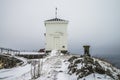 Fredriksten fortress, The bell tower (east facing, winter Scene) Royalty Free Stock Photo