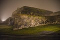 At fredriksten fortress in the fog and darkness