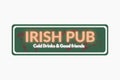 Irish pub neon sign isolated on whte background.