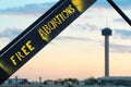 `FREE ABORTIONS` Graffiti on the Hays Street Bridge in San Antonio Royalty Free Stock Photo