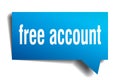 Free account blue 3d speech bubble