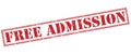 Free admission red stamp Royalty Free Stock Photo