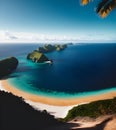 Free AI generated photo seascape tropical bay paradise with clear sky