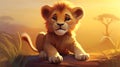 Free Animated Lion Cub Wallpaper With Graphic Novel Inspired Illustrations