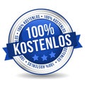 100% Free Badge Button Banner - German-Translation: 100% kostenlos