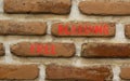 Free bleeding symbol. Concept words Free bleeding on beautiful brown bricks. Beautiful brick wall background. Beautiful brick wall