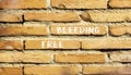 Free bleeding symbol. Concept words Free bleeding on beautiful brown bricks. Beautiful brick wall background. Beautiful brick wall