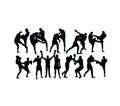 Free Boxing Silhouettes Royalty Free Stock Photo