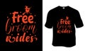 Free broom rides, Halloween t-shirt design. Royalty Free Stock Photo