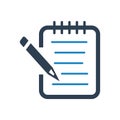 Writing pad icon. pad with pencil free vector Royalty Free Stock Photo