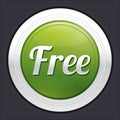 Free button. Vector green round sticker. Royalty Free Stock Photo