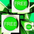 Free Buttons On Cubes Showing Freebie Products