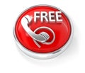 Free call icon on glossy red round button Royalty Free Stock Photo