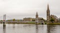 Bridge over river Ness and two churches on an opposite bank, Inverness, Scotland Royalty Free Stock Photo