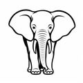Free Coloring Page: Simplistic Cartoon Elephant Outline Svg Cutout Shape
