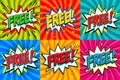 Free - Comic book style stickers. Free banners in pop art comic style. Color summer banners in pop art style Ideal for