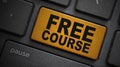 Free course text button on keyboard Royalty Free Stock Photo