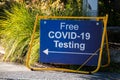 Free COVID-19 testing. Coronavirus testing clinic sign Royalty Free Stock Photo