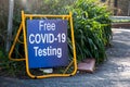 Free COVID-19 testing. Coronavirus testing clinic sign Royalty Free Stock Photo