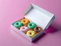 Free Customizable Donut Box Mockup Download a Playful Appealing Packaging Design Resource for Your Bakery Branding or