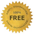 100% free guarantee label Royalty Free Stock Photo