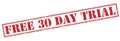 Free 30 day trial red stamp Royalty Free Stock Photo