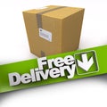 Free delivery, cardboard box Royalty Free Stock Photo